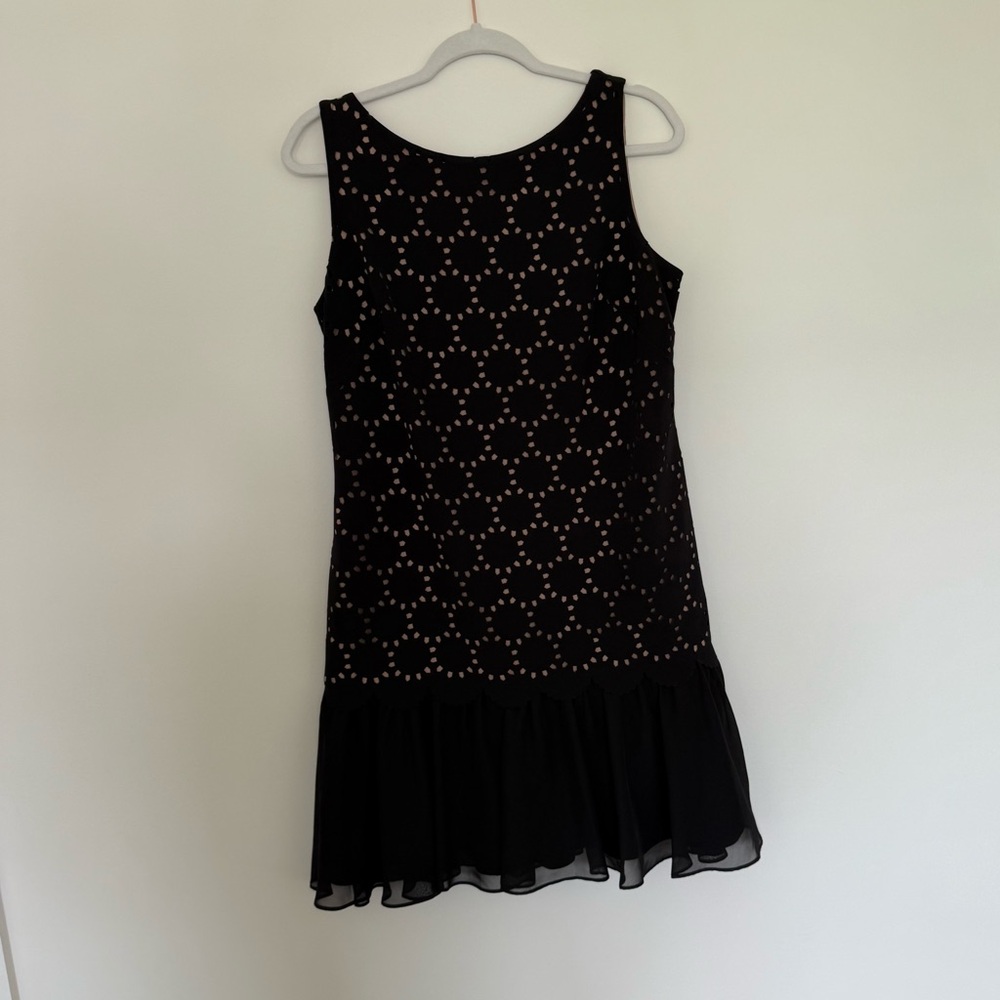 S.L. Fashions Black and Tan Dress